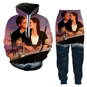 Ensemble de survêtement 2 pièces pour femme, à capuche, grande taille, sublimé, avec logo personnalisé, coupe oversize, style streetwear décontracté, respirant, athleisure - Product Image 1