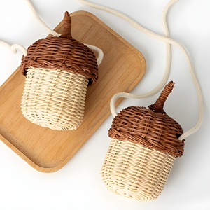 Bolso bandolera de ratán con forma de bellota, cesta tejida a mano para niños, cestas para bebés, precio competitivo - Product Image 2