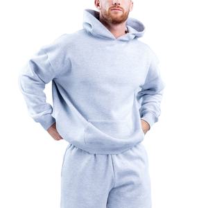 ชุดเซต2ชิ้นผ้าคอตตอนผ้าเฟรนช์เทอร์รี่มีฮู้ดระบายอากาศกางเกงวิ่งตัวสั้นทรงหลวมโอเวอร์ไซส์พิเศษผลิตตามสั่ง - Product Image 3