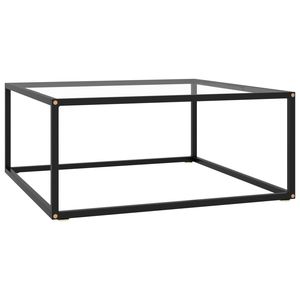 Mesa de centro negra con vidrio templado 31,5 \ "x31.5 \" x13.8 \ "Tamaño - Product Image 1