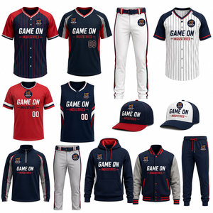Custom Sublimation <b>Baseball</b>/Softball Uniform Sets Full Package Customized Color Design 100% Polyester Quick Dry Unisex Adult - Product Image 3
