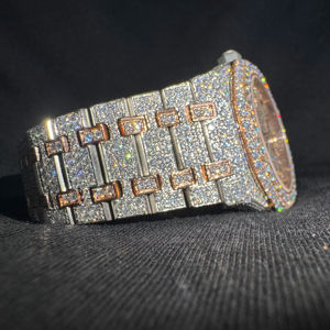 Montre unisexe classique de luxe en acier inoxydable avec diamants Moissanite, étanche 30M, mouvement de précision, style affaires, USA - Product Image 1