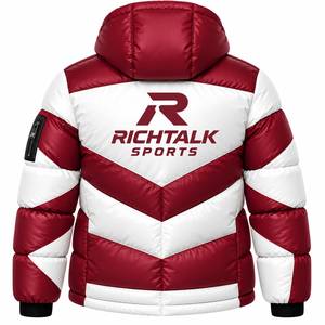 Chaqueta Acolchada para Hombre, Diseño Color Block, Resistente al Viento, Forro Polar Suave, Relleno de Poliéster, Casual, con Logotipo Frontal - Product Image 2