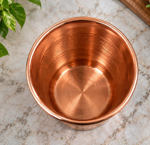 Gobelet en cuivre gravé, verre à boisson traditionnel indien martelé - Product Image 5