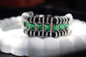 Luxury Emerald Ruby Sapphire & Zircon Diamond Silver Rhodium Plated Bracelet for Wedding Engagement <b>Gift</b> Occasions for Men Women - Product Image 3