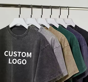 Camiseta Oversize de Alta Calidad con Lavado Ácido, 250 g/m², con Logotipo Personalizado, Estilo Vintage, Color Negro - Product Image 1