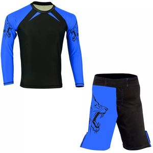 Customized Boxing/Jiu Jitsu <b>Compression</b> Set-Lightweight Stretch Breathable 200GSM Polyester/Spandex T-<b>Shirt</b> Shorts Rash Guard - Product Image 5