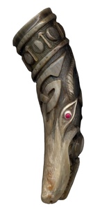 Cuerno para beber de cerámica con vaso vikingo festivo hecho a mano para hidromiel y cerveza para fiestas navideñas y saludos festivos - Product Image 4