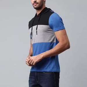 Sudadera con Capucha de Manga Corta para Hombre, Nueva Moda de Verano, 100% Algodón, Felpa, Bordada, Diseño Sólido, Transpirable, Teñido Liso, Venta al Por Mayor - Product Image 5