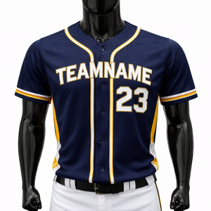 MARISONA INTL OEM Fabricant de maillots de baseball solides à séchage rapide, respirants, en tissu 100% polyester, personnalisables par sublimation sur le devant - Product Image 1