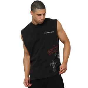 Mens Sleeveless Graphic <b>T</b> <b>Shirt</b> Crew Neck Relaxed Fit Side Print Streetwear Casual Custom Fashion Wholesale <b>Muscle</b> Tee Tank Tops - Product Image 1