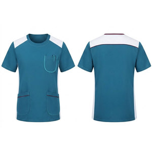 Laboratory Staff O-Neck Medical <b>Scrub</b> <b>Tops</b> Short Sleeve Professional Workwear Uniform for Healthcare and Clinical Applications - Product Image 1
