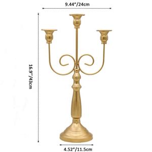 Lujoso candelabro de Metal de 3 cabezales para el hogar y la decoración de iluminación navideña al aire libre elegante candelabro - Product Image 2
