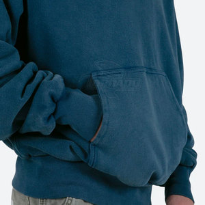 Luxury <b>Men's</b> 100% Cotton Fleece Acid Wash <b>Pullover</b> Hoodie Regular Fit Waterproof Solid Winter Streetwear Custom Drop Shoulder - Product Image 3