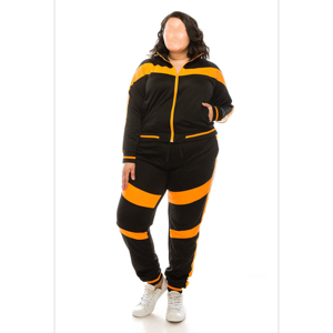 Ensemble de survêtement polaire coupe-vent réversible imprimé 2-en-1 pour femme, avec sweat à capuche oversize et pantalon de survêtement décontracté, écoresponsable, grandes tailles, devant imprimé - Product Image 1