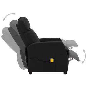 Fauteuil inclinable de massage en similicuir noir avec structure en contreplaqué et en fer - Product Image 5