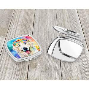 Great Pyrenees Hippie Dawg <b>Compact</b> Folding Handheld Makeup <b>Mirror</b> Portable Decorative Travel Gift for Women and Girls - Product Image 3