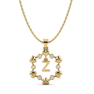 Colgante con diseño de letra chapado en plata con diamante cultivado en laboratorio, de calidad de lujo, estilo hip hop, unisex. - Product Image 1