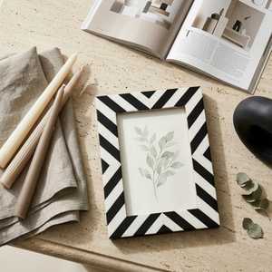 Velmora Signature <b>Resin</b> Photo Frame Exclusive Abstract Handmade Inlay Design with Black & White Artistic Pattern, Custom - Product Image 5