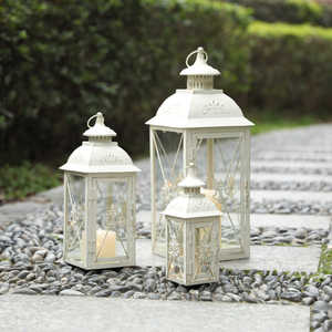 New Hexagon Iron Lantern Candle Holder <b>Decorative</b> Home Lighting Black Metal <b>Moroccan</b> Style Durable Outdoor Indoor Use - Product Image 3