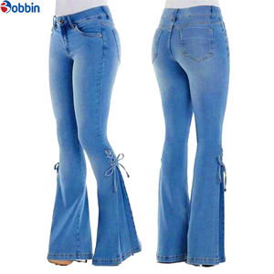 Jean évasé confortable pour femme, coupe skinny, taille haute, extensible, style bootcut, en denim, pour femme - Product Image 4