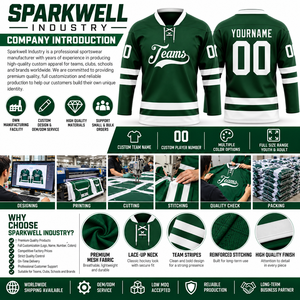 Maillot de hockey sur glace personnalisé sublimé, en maille polyester respirante, tenue d'équipe, nom et numéro du joueur personnalisés, manches longues, col en V, unisexe - Product Image 2