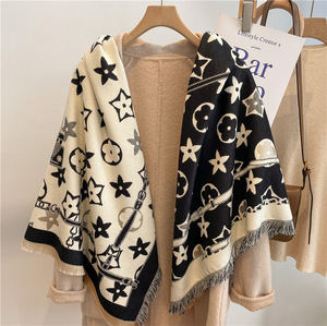 Elegante Bufanda Larga de Cachemira Gruesa y Cálida para Mujer, con Diseño de Puntos, Pashmina Juvenil de Doble Cara, Suave y Grande, para Invierno - Product Image 5