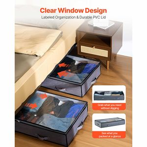 Contenitori Grandi da 90L per Vestiti Sotto il Letto, 39.2 X 19.7 X 7.1 Pollici, con Coperchi Trasparenti e Profilo Basso per Letto - Product Image 4