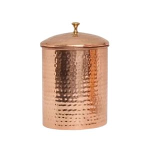 Wholesale Handcrafted Copper Airtight Tea Coffee Sugar <b>Canister</b> <b>Set</b> Flip Top Lid Handle Modern Kitchen Storage Jar for Gifting - Product Image 2