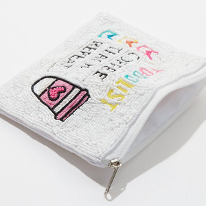 Monedero con cuentas Teach Love, diseño de manzana, bolsa magnética, regalo para profesores, cartera hecha a mano, bolso escolar bonito, portátil y plegable - Product Image 4