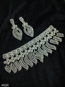 Classic American Diamond Bridal Jewelry Set Two-Piece <b>Necklace</b> <b>and</b> <b>Earrings</b> for Wedding Fashionable Classic Style - Product Image 6