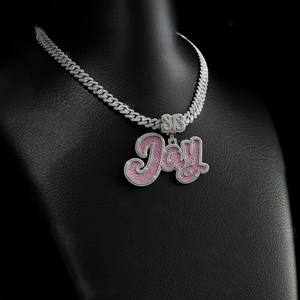 Pendentif Moissanite 925 deux tons personnalisé avec nom, testé au diamant, style Hip Hop, bijoux glacés - Product Image 3