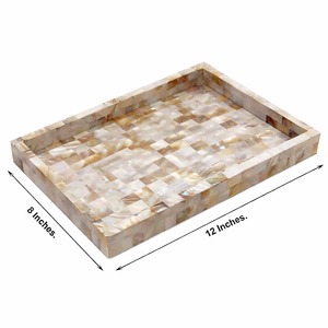 Geometric Design MOP Inlay Serving Storage <b>Tray</b> For Tea Coffee <b>Vanity</b> Decor Decorative <b>Tray</b> For Dining Coffee Tabletop Decor - Product Image 4