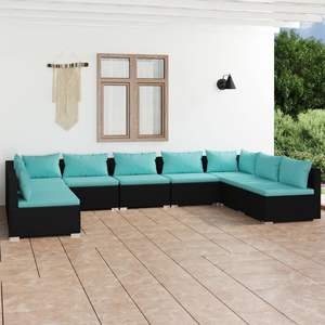 Conjunto de Muebles de Jardín en Negro y Azul Agua - Product Image 1