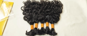 Extensiones de Cabello Humano Indio Rizado Natural Negro Sedoso para Trenzas, Doble Capa, Cabello Virgen Indio a Granel - Product Image 2