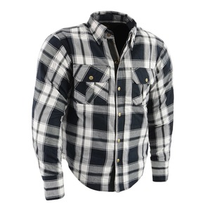 <b>Men</b>’s Charcoal Black White Plaid <b>Flannel</b> Work <b>Shirt</b> Heavy Duty Long Sleeve Checkered Utility <b>Shirt</b> Dual Chest Pockets Outdoor OE - Product Image 2