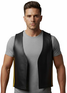 Gilet de moto en cuir sans manches coupe-vent grande taille pour homme, personnalisé, respirant, imperméable, séchage rapide, protection intégrée - Product Image 5