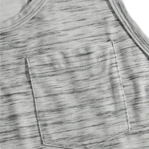 Camiseta sin mangas gris jaspeado para hombre al por mayor - Camiseta sin mangas con textura slub - Chaleco casual de verano para hombre con logo personalizado - Product Image 4