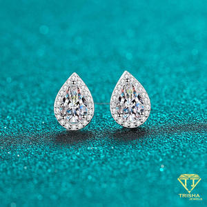 Pendientes de Moissanita en Forma de Pera, con Aspecto de Diamante, Joyería Fina - Product Image 4