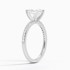 Anillo BOJ 046 con Corte Pera, Plata 925, Delicado, con Garras Compartidas y Baño de Rodio, Anillo de Boda con Moissanita de 2ct, Color D, VVS1, Certificado GRA, en Oferta - Product Image 2