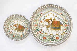 ถาดพิชไวเงินเยอรมันลายช้าง สำหรับเป็นของขวัญ ถาดตกแต่งสำหรับเทศกาล ชุดถาดสำหรับพิธีบูชา - Product Image 2