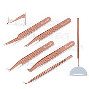 Pince à épiler pour extensions de cils en acier inoxydable et miroir intégré, personnalisables, faciles à utiliser, fabriquées à la main, marque privée - Product Image 4
