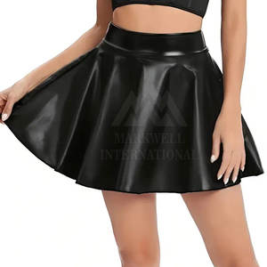 กระโปรงยาวหนังแท้เอวสูงหรูหราสำหรับผู้หญิงกระโปรงแมกซี่แฟชั่น - Product Image 5