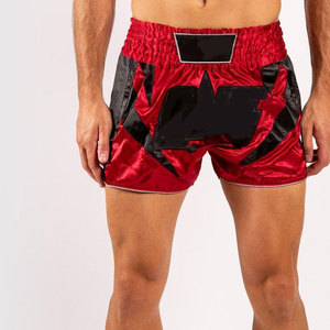 <b>Men's</b> Black Quick Dry Sport <b>Shorts</b> Mid Waist Elastic With <b>Red</b> Trim And Patterned Hem - Product Image 6