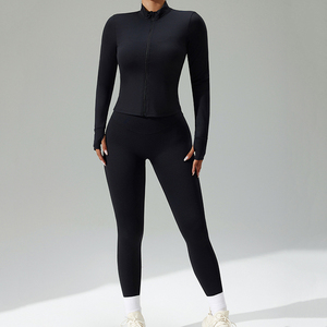 Ensembles de yoga pour femmes, effet seconde peau, haute élasticité, écologiques, respirants, en Spandex/Polyester, taille élastique, sans manches, coupe ajustée - Product Image 2