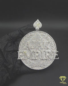 จี้รูปใบจอบประดับเพชรโมอิสซาไนต์พร้อมตัวอักษรสร้างแรงบันดาลใจ สไตล์ฮิปฮอป หรูหรา สำหรับผู้ชาย - Product Image 2