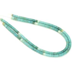 Cuentas de Amazonita Planas en Forma de Rondelle |   Cadena de 15 pulgadas |   Cuentas de Piedras Preciosas con Sombreado Azul Verde |   Suministros para la Fabricación de Joyería |   Cuentas al por Mayor - Product Image 4