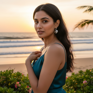 Handmade Designer Sterling 925 Sterling Silver Heart Diamond Earrings For Women And Girls Wear In Wedding Party's - Product Image 5