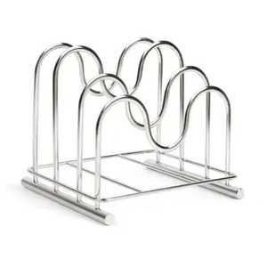 Stainless Steel Multi Slot Kitchen <b>Plate</b> Holder <b>Vertical</b> Dish Storage <b>Rack</b> Countertop Organizer Stand - Product Image 2