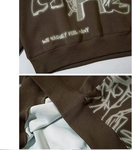 เสื้อฮู้ดดี้ Y2k ยูนิเซ็กซ์ ผ้าฝ้าย 100% สำหรับฤดูหนาว ปักลาย ODM แฟชั่นสไตล์เรโทร วินเทจ ลำลอง ฮิปฮอป แขนยาว - Product Image 5